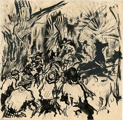 Бехтеев Владимир Георгиевич. Эскиз иллюстрации к неизданной книге Ч. Робертса «Освободитель черных рабов» (?)